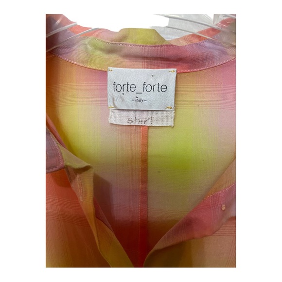 FORTE FORTE Camicia Voile Tartan Button Up Blouse - Picture 5 of 6